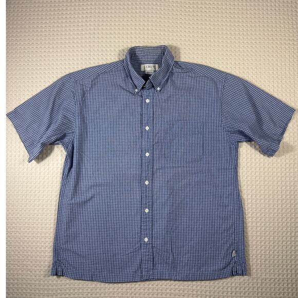 J. Crew Other - J. Crew Men's Medium 100% Cotton Casual Button Down Short Sleeve Blue Checkered